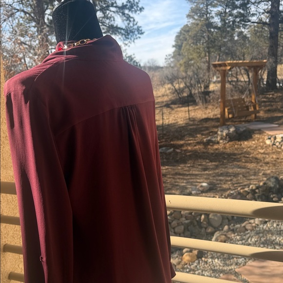 Pleione Deep Burgundy Women's Blouse - Picture 4 of 4